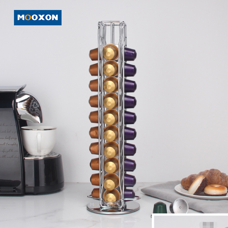 Coffee Capsule Storage Rack Rotatable Iron For Nespresso , MX-C17-B