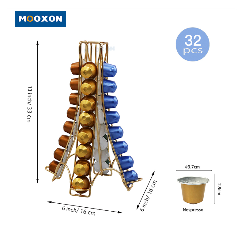 capsule coffee stand Tower Shape 32 Pods For Nespresso , MX-C17-G