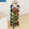 Rotatable Multifunction Metal Storage Baskets Organizer Kitchen Vegetable Storage Rack Basket