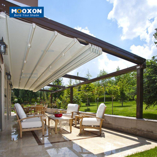 Mooxon PVC Outdoor Gazebo Automatic Pergola Metal Patio Awning Retractable Roof , PVC - S810