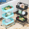 3-Tier Bathroom Office Trolley Cart Home Organizer Utility Baskets Organizer Shelf Kitchen Storage