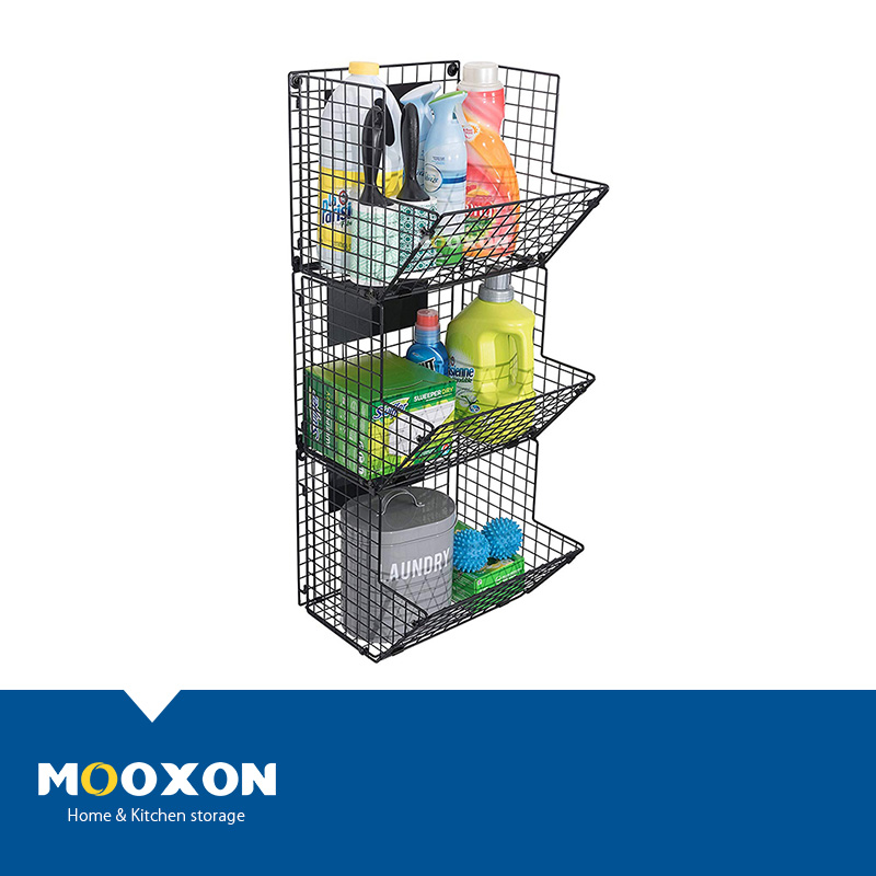 3 Tier Metal Storage Rack Foldable Food Organizer Shelf Kitchen Shelves