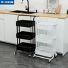 Metal Utility Rolling Cart Kitchen Trolley Storage Fruit Rack With Handle, MX-D03