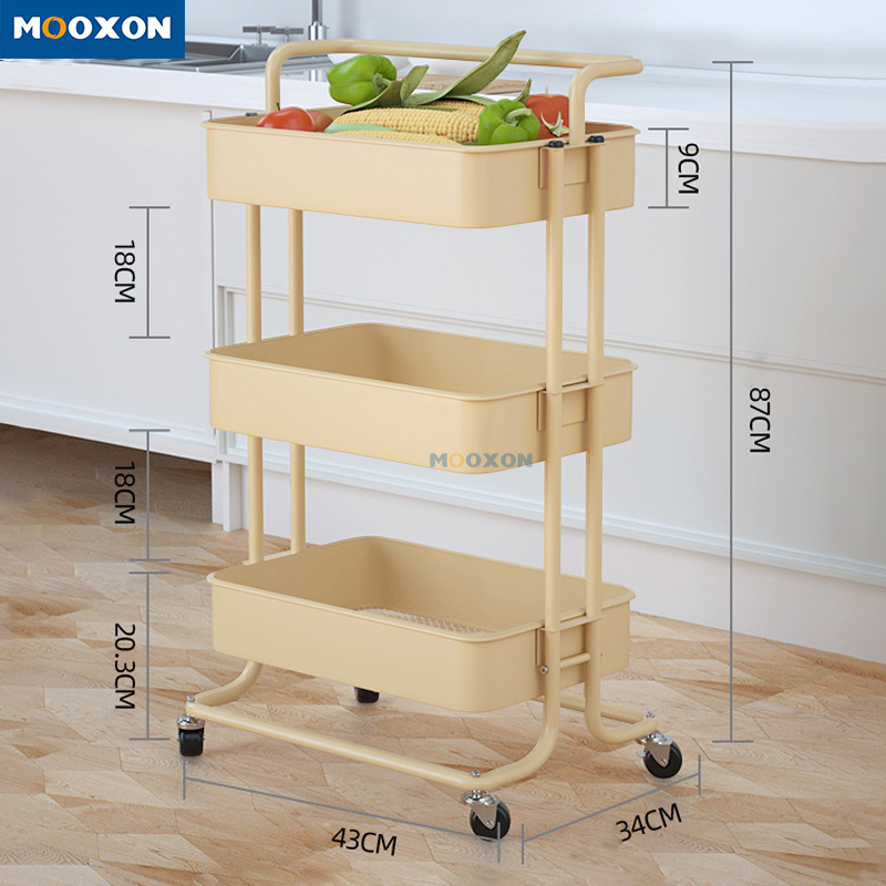 High-Quality Indoor Home Kitchen Storage Rack Multifunction In Hand Cart Trolley