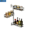 Rotating Spice Rack Kitchen Adjustable Corner Stainless Steel Shelf，MX-C04