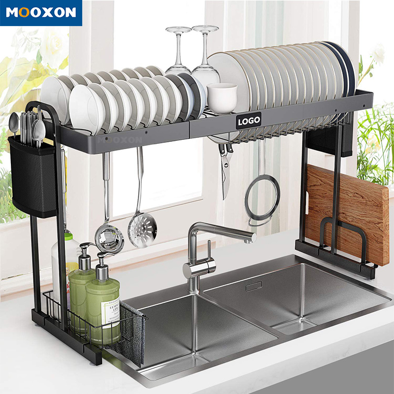 Customized Over Sink Expandable Kitchen Metal Dish Rack , MX-A05