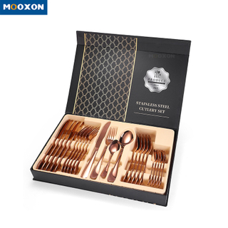 High Quality Stainless Steel 410 Gold Flatware Mirror Polished 24 Piece Cutlery