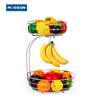 2 Tier Fruit Basket With Banana Hook Holder Wholesale Kitchen Storage Countertop Organizer