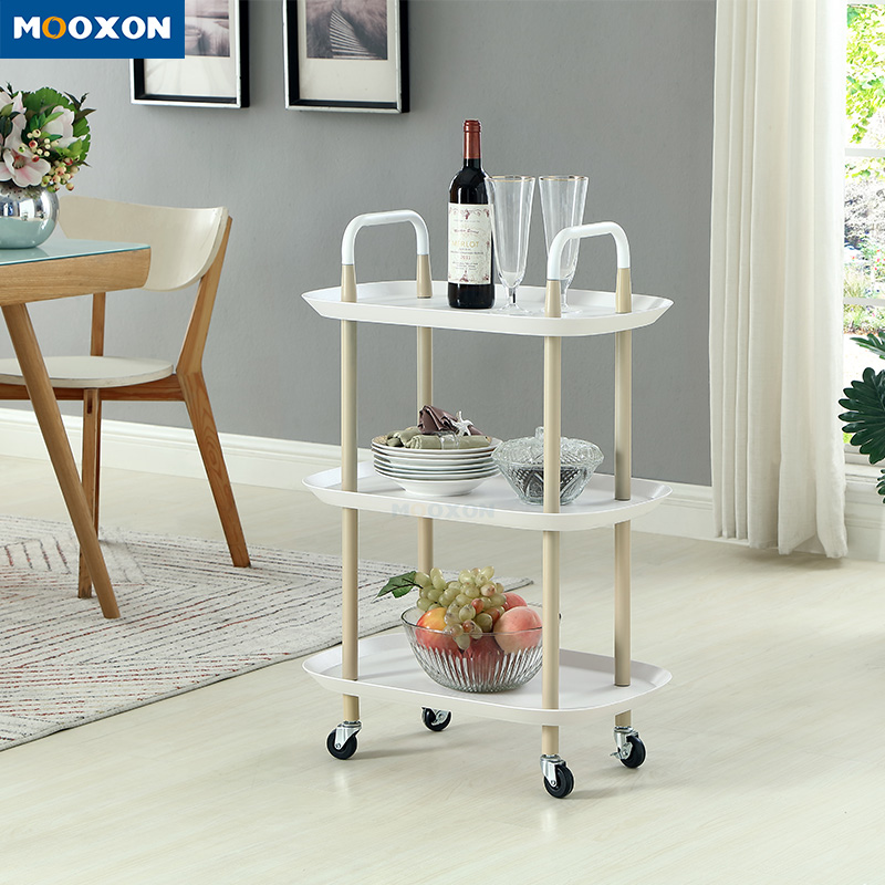 2/3 Tier Home Storage Shelves Rolling Organizer Nordic Trolley Storage Cart With Wheel 