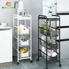 Kitchen Spice Rack Shelving Rolling Cart Vegetable Fruit Storage Bathroom Trolley 
