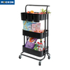 Modern Style Bathroom Storage Trolley 3-Tier Metal Kitchen Vegetable Cart Portable Shelf Rack With Wheels