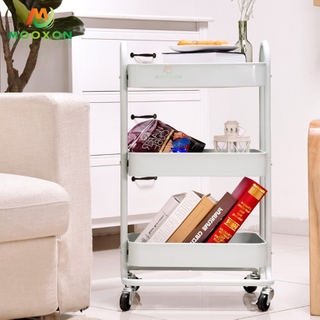 Nordic Design Multifunctional Rolling Home Utility Storage Trolley Cart