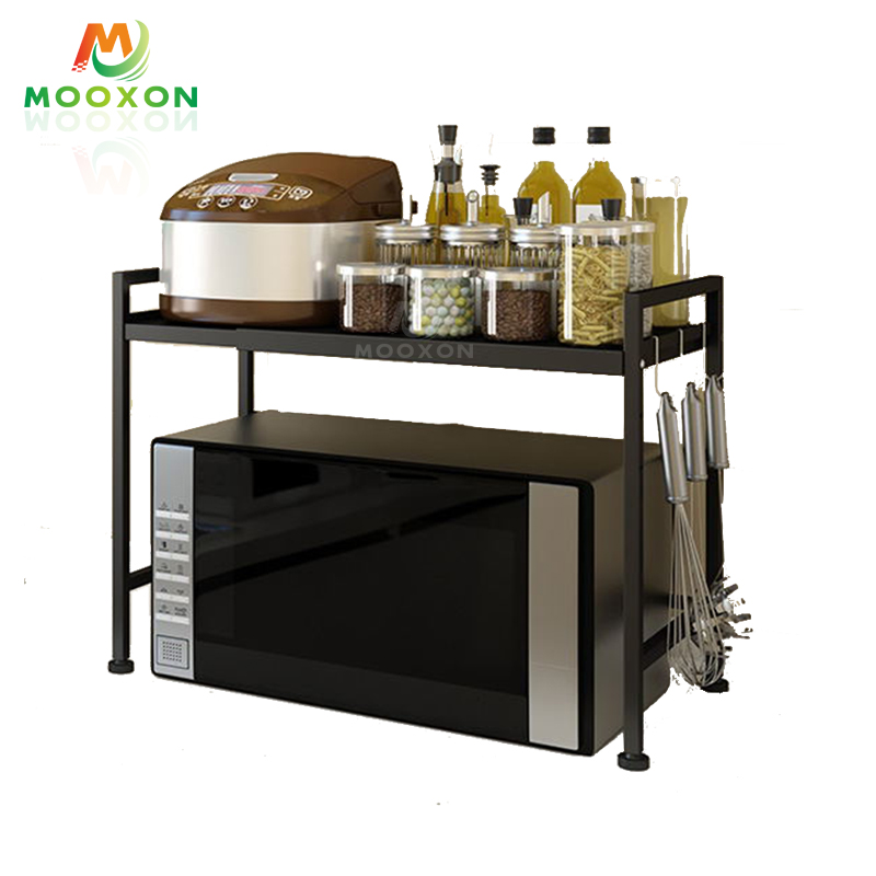 Retractable Metal Organizer Oven Stand Kitchen Accessories Microwave Shelf